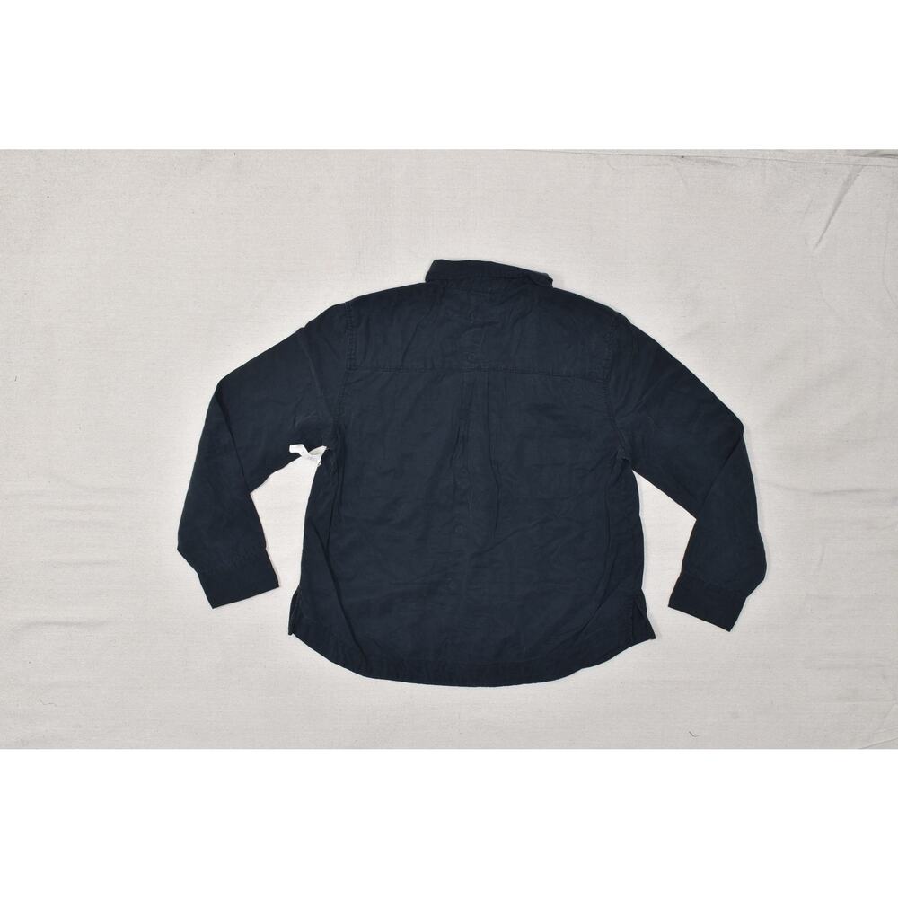 Gap 1969 Navy Black Lyocell Utility Button Down Shirt Top Blouse L Petite - Picture 8 of 8
